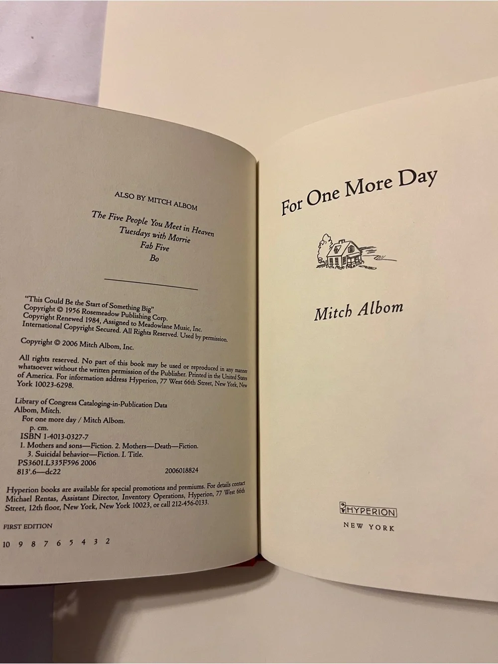 Mitch Albom For One More Day First Edition Hardcover Book Red Maroon 7.5
